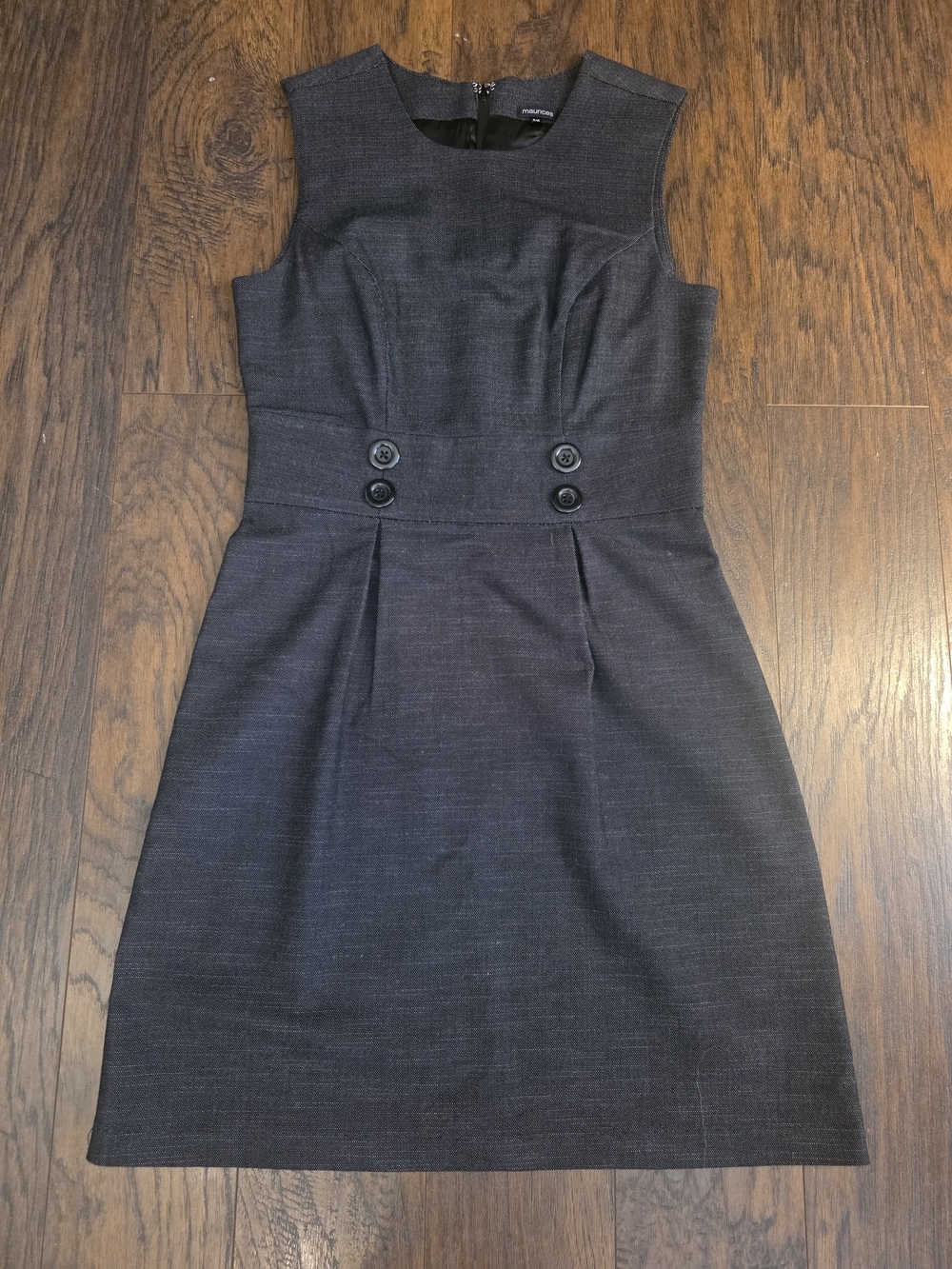 Maurices Gray Sleeveless Sheath Dress with Double Button Waist